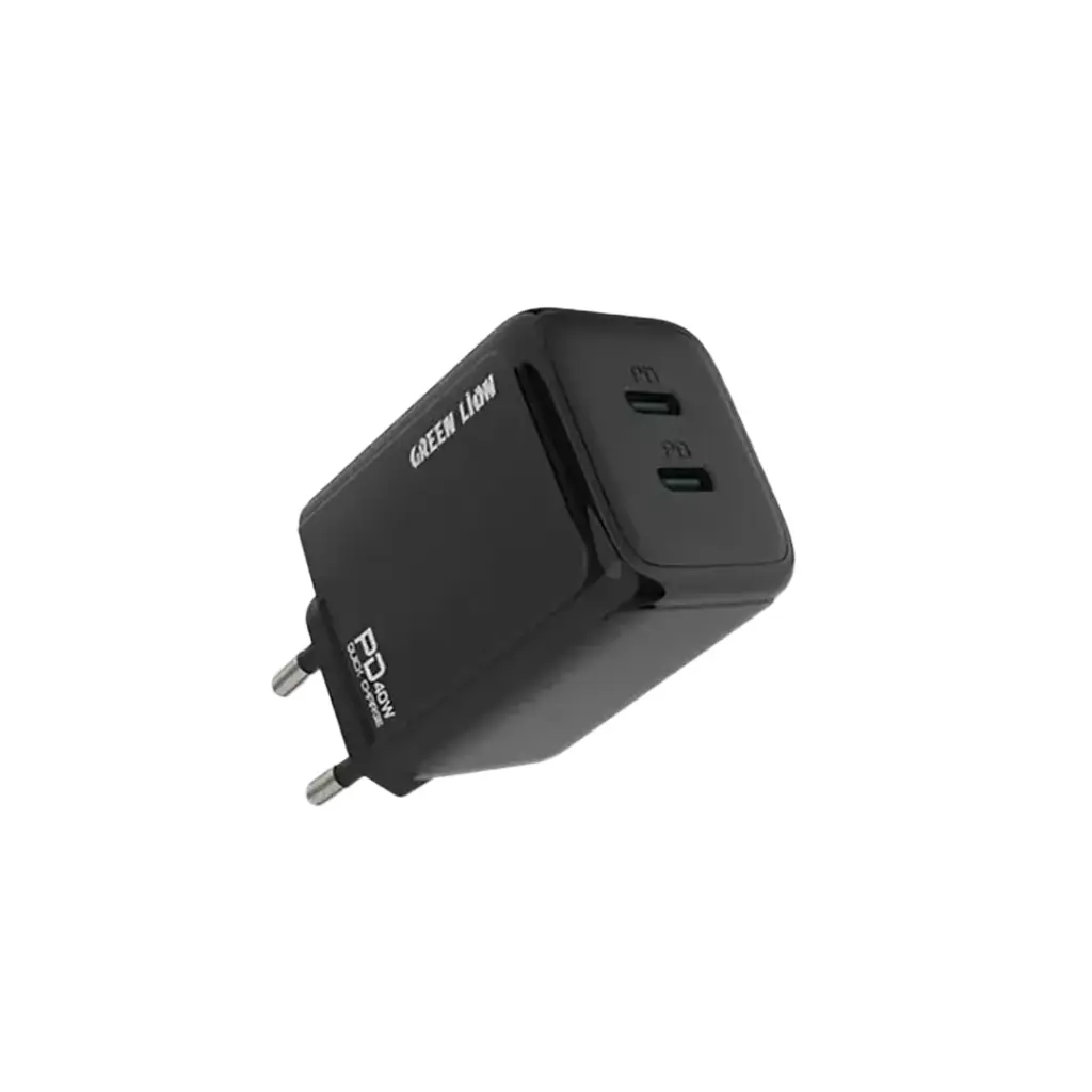Green Lion 40W Dual PD Wall Charger - Black