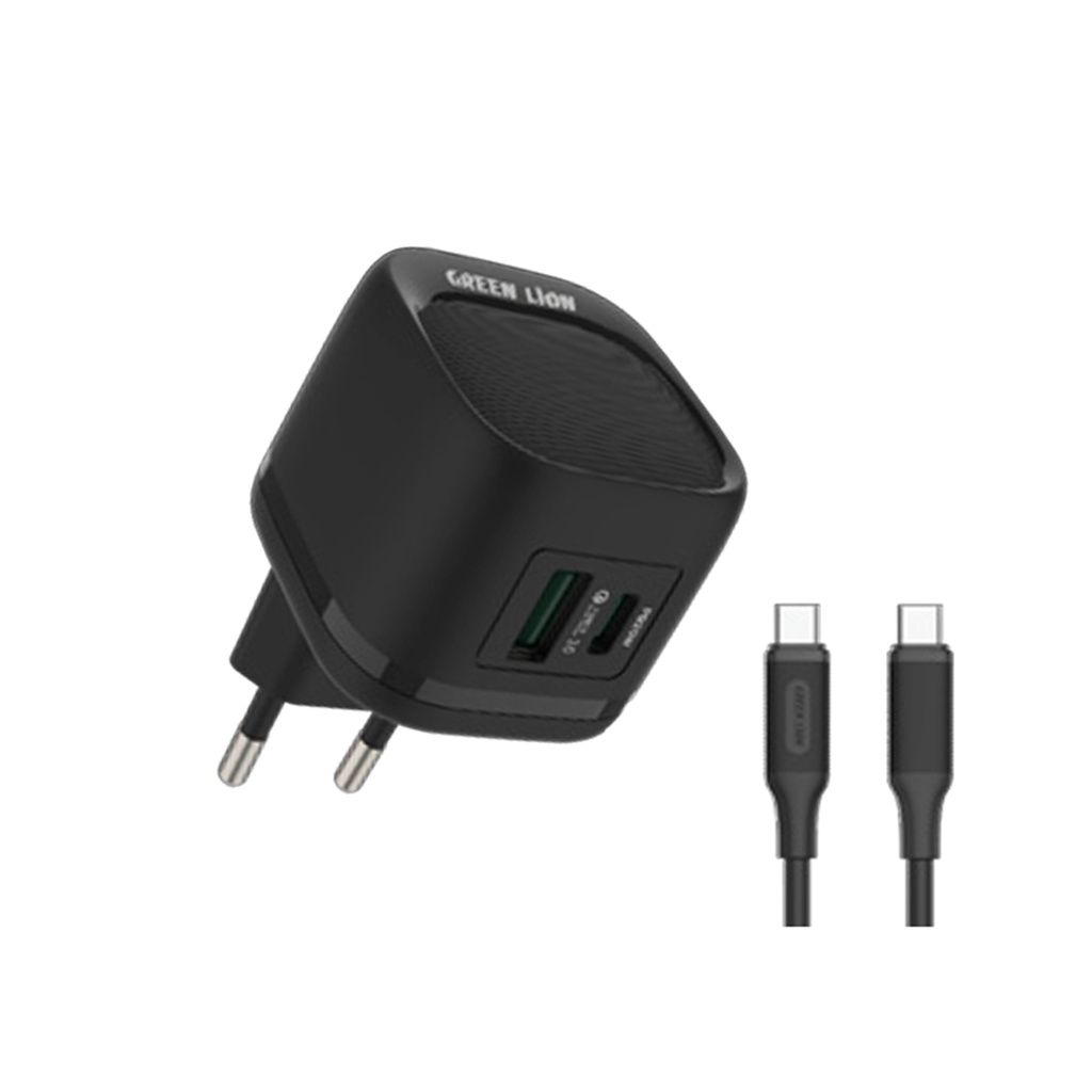 Green PD+QC 20W Signal Channel EU +Type C To Type C Cable 1M Dark Green