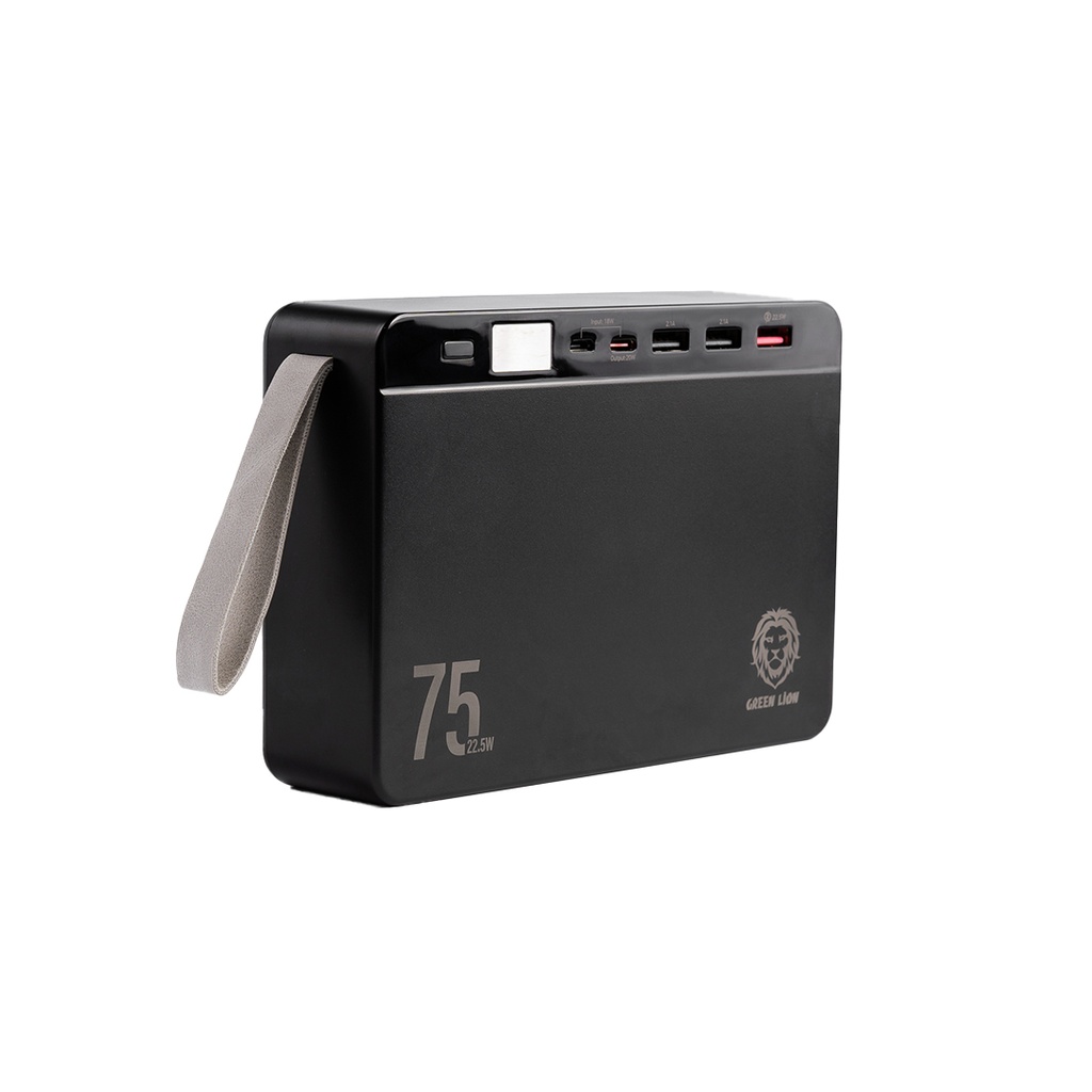 Green Lion Power Volt Mega Capacity Power Bank 75000mAh PD 20W QC3.0 22.5W - Black