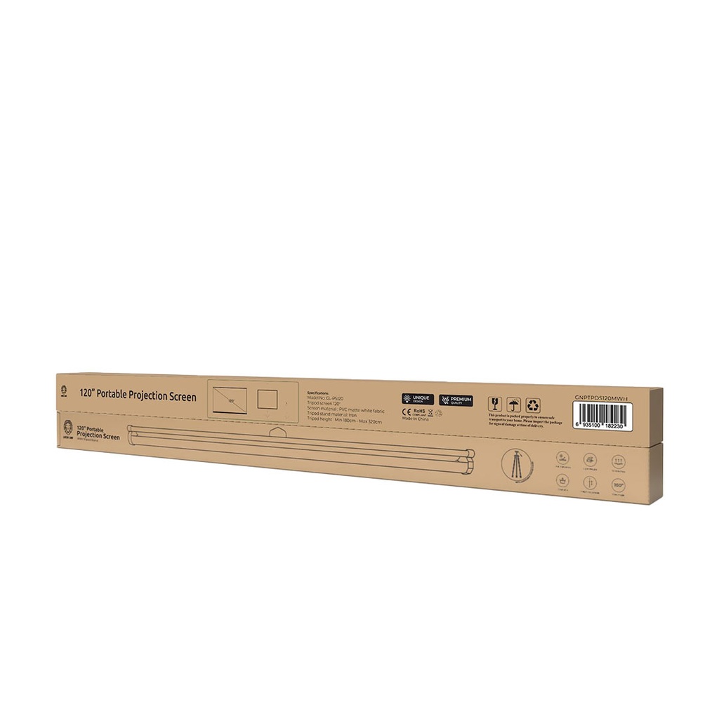 Green Lion Projector Tripod Screen 120" - Matte White