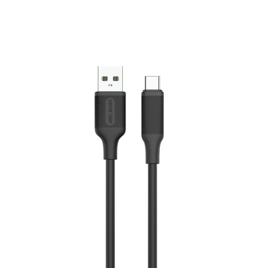 Green Lion USB-A to USB-C PVC Cable 2M - Black