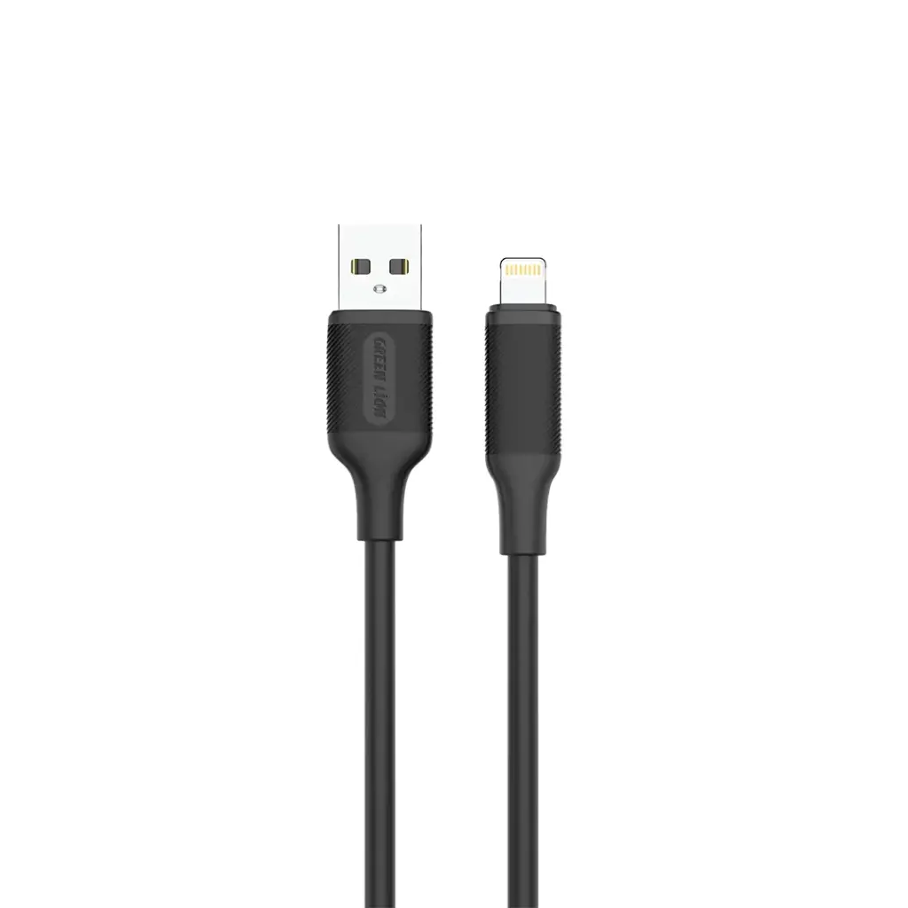 Green Lion USB-A to Lightning PVC Cable 2M - Black