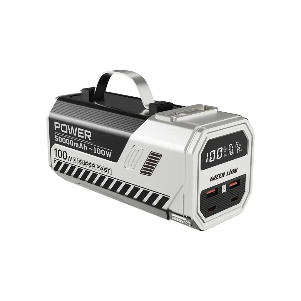 Green Lion 50000mAh Power Bank 100W - Silver