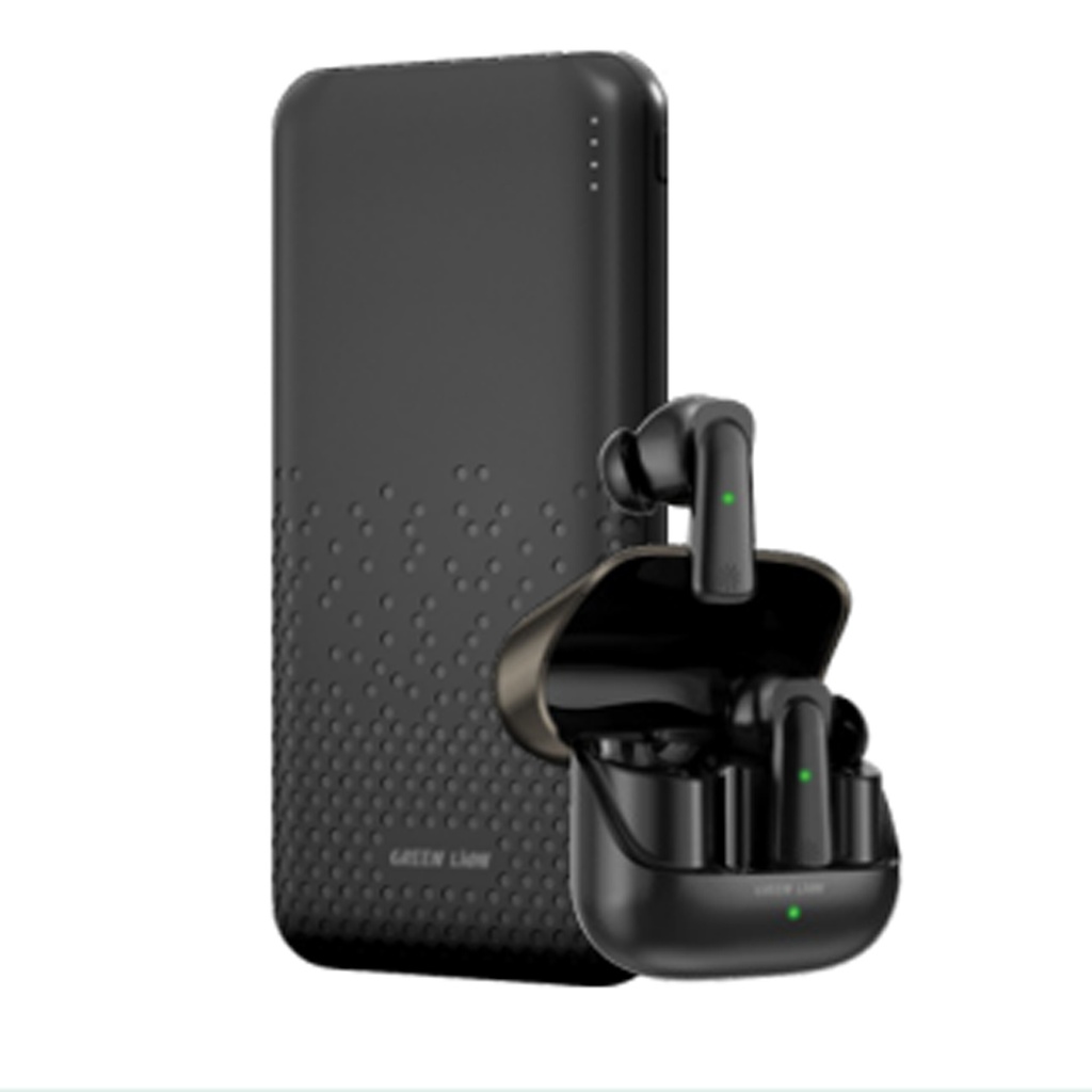 Green Lion Rome Powerbank & TWS Earbuds - Black