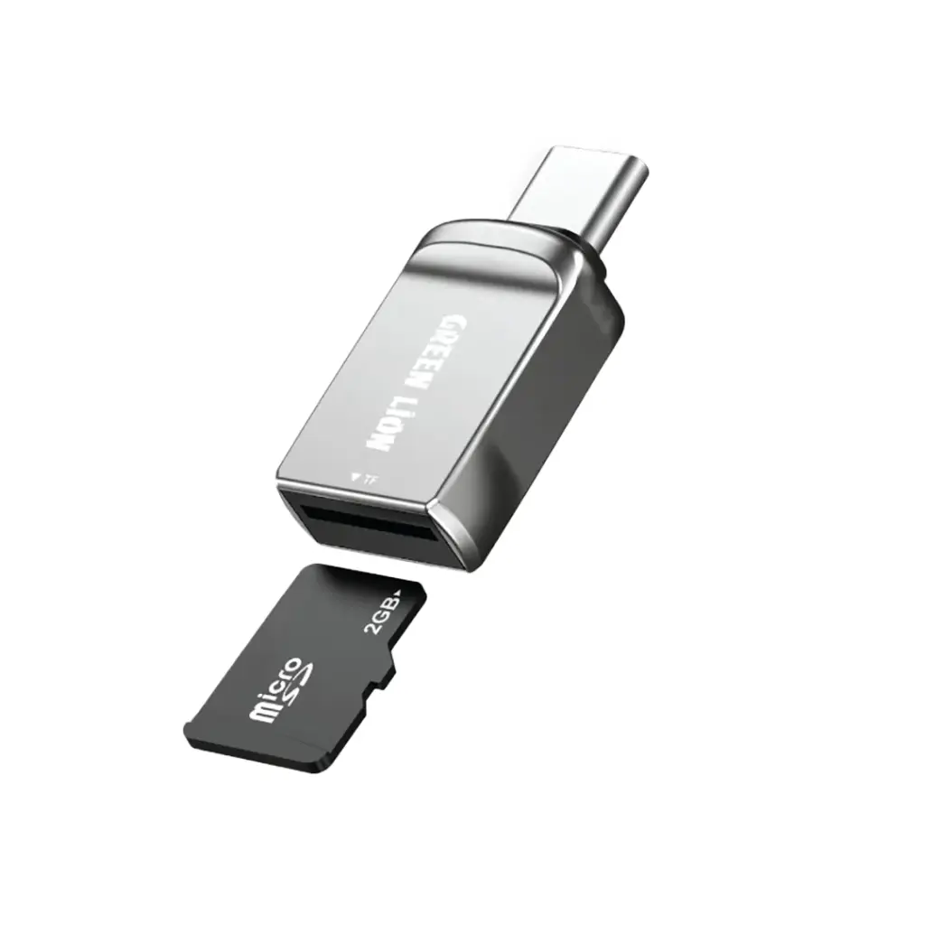Green Lion SD Card Reader USB-C to Micro SD - Silver