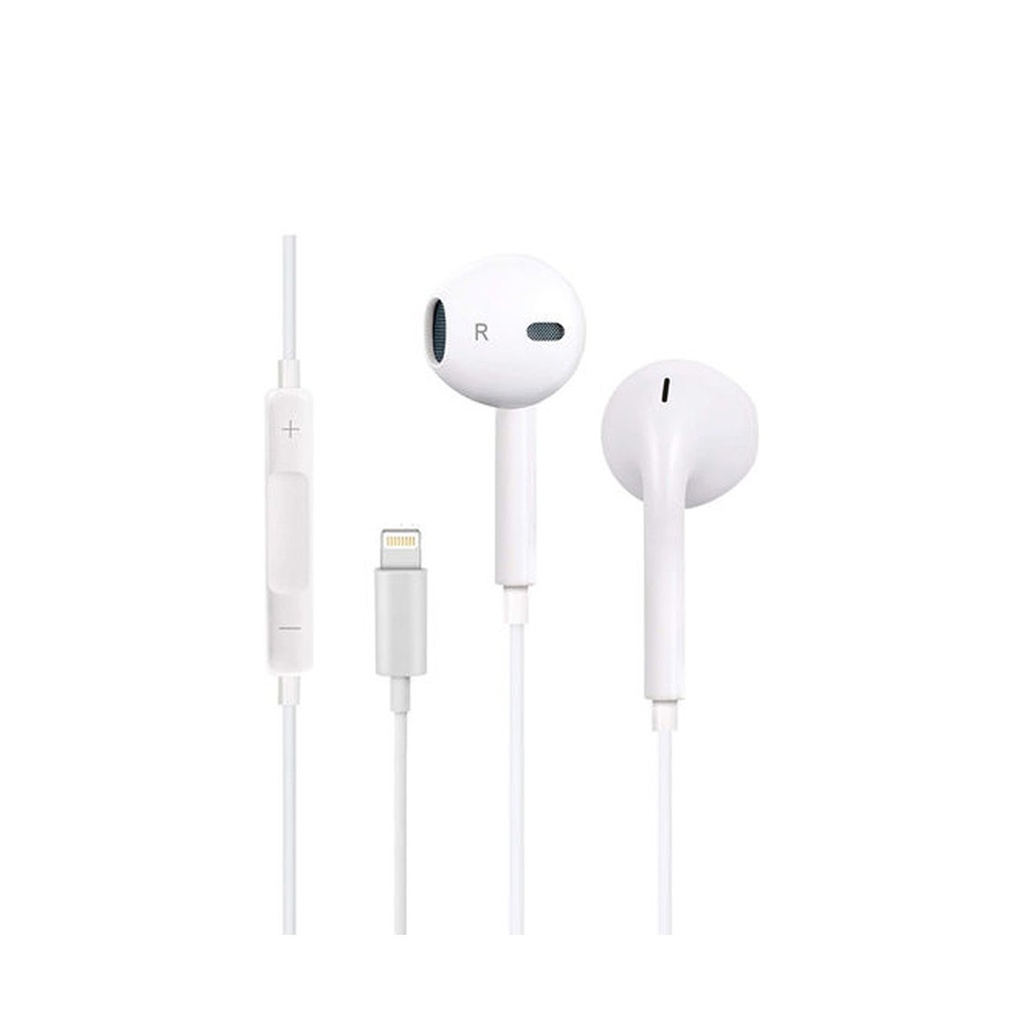 Green Lion Stereo Earphones with Lightning Connector - White