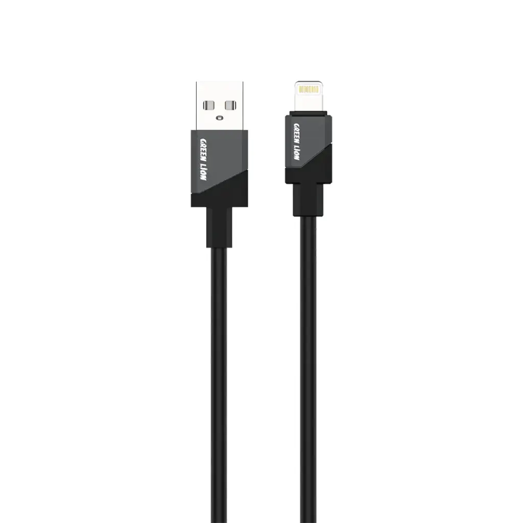 Green Lion USB-A to Lightning Silicone Cable - Black