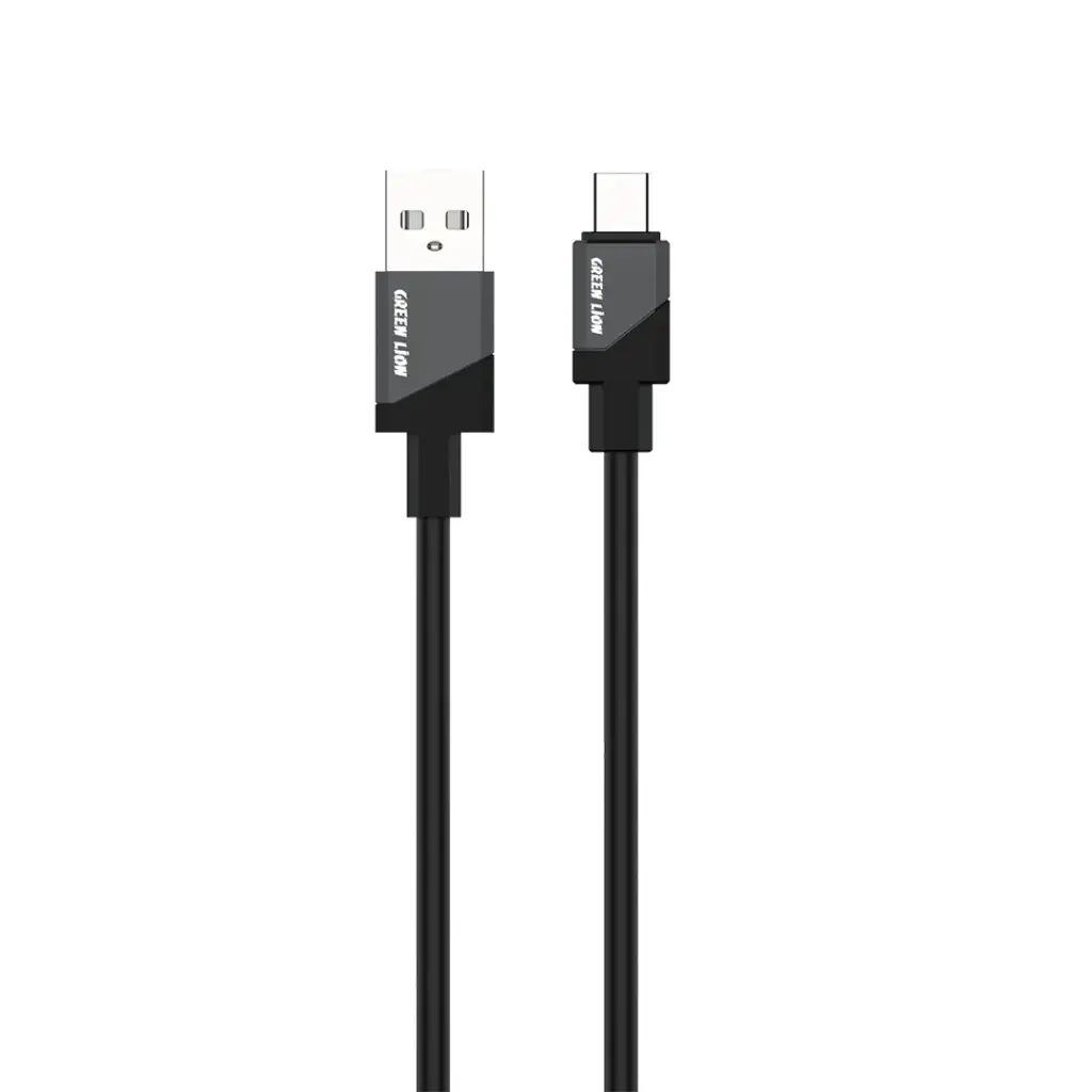 Green Lion USB-A to USB-C Silicone Cable - Black