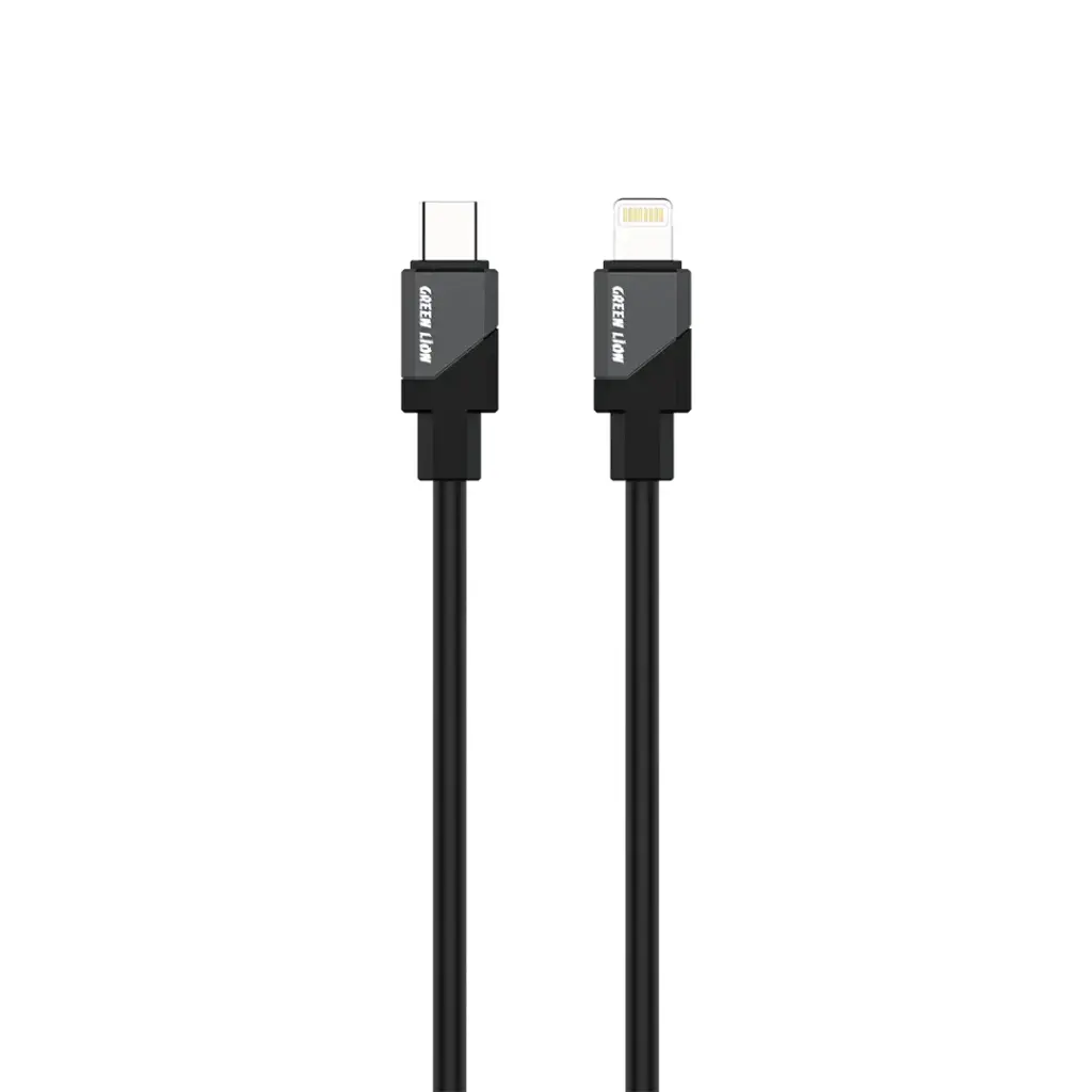 Green Lion USB-C to Lightning Silicone Cable - Black