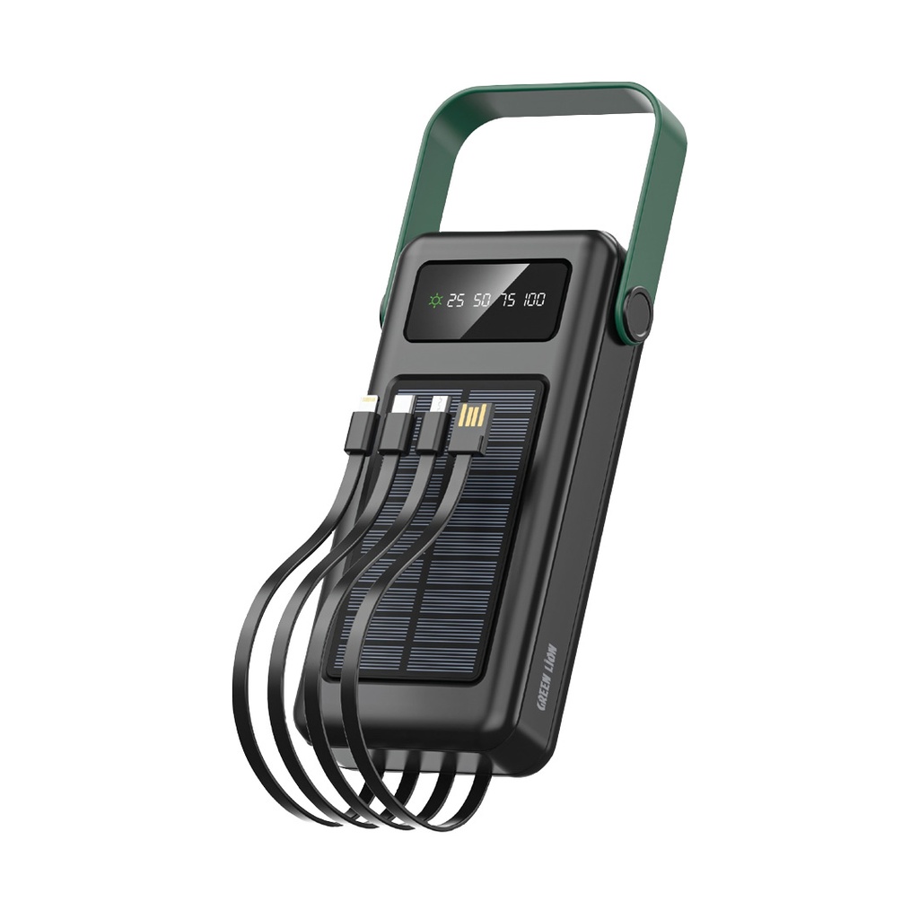 Green Lion Solar Max 30000mAh Powerbank - Black