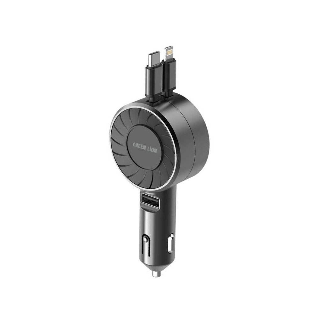 Green Lion Telescopic 50W Car Charger - Black