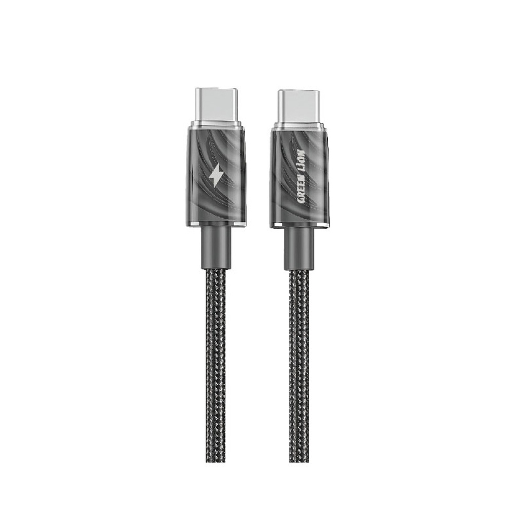Green Lion USB-C to USB-C Thick Braided Cable 1M 60W - Black