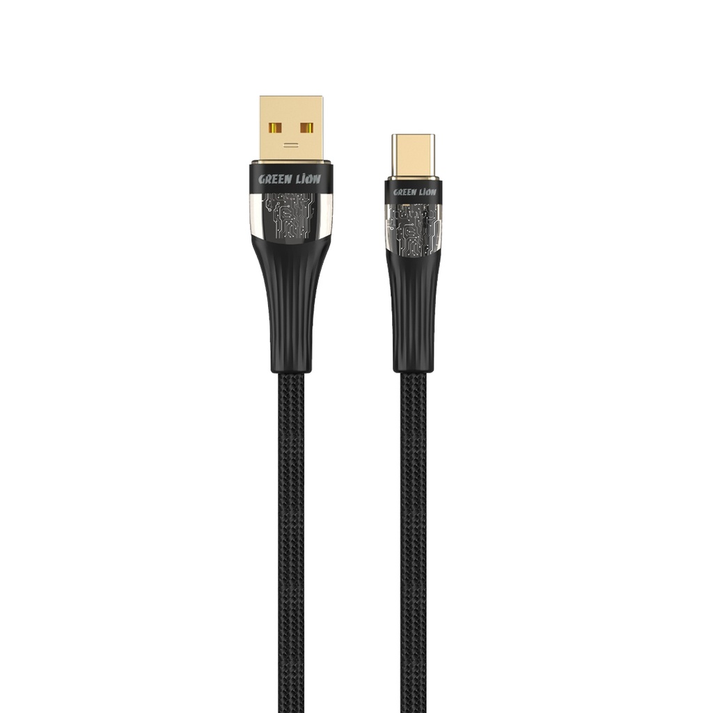 Green Lion Transparent Cable USB-A to USB-C - Black