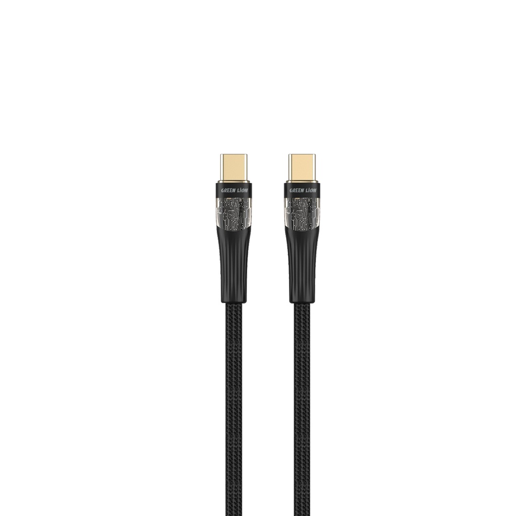 Green Lion Transparent Cable USB-C to USB-C - Black