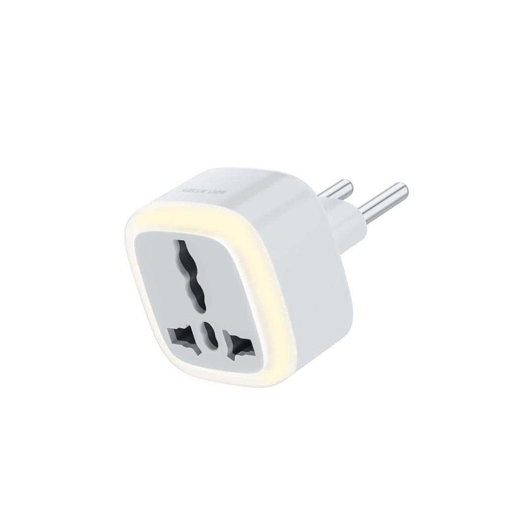 Green Lion Universal Conversion Plug with LED light - White