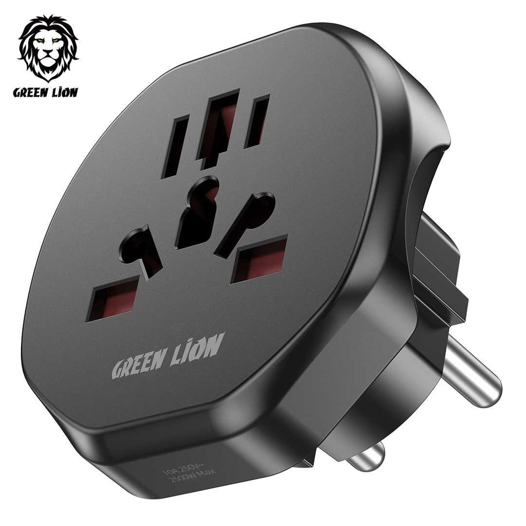 Green Lion Universal Conversion EU Plug - Black