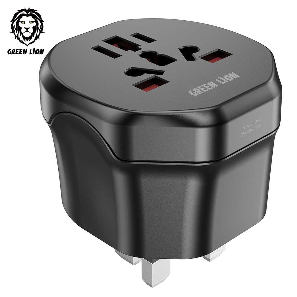 Green Lion Universal Conversion UK Plug - Black
