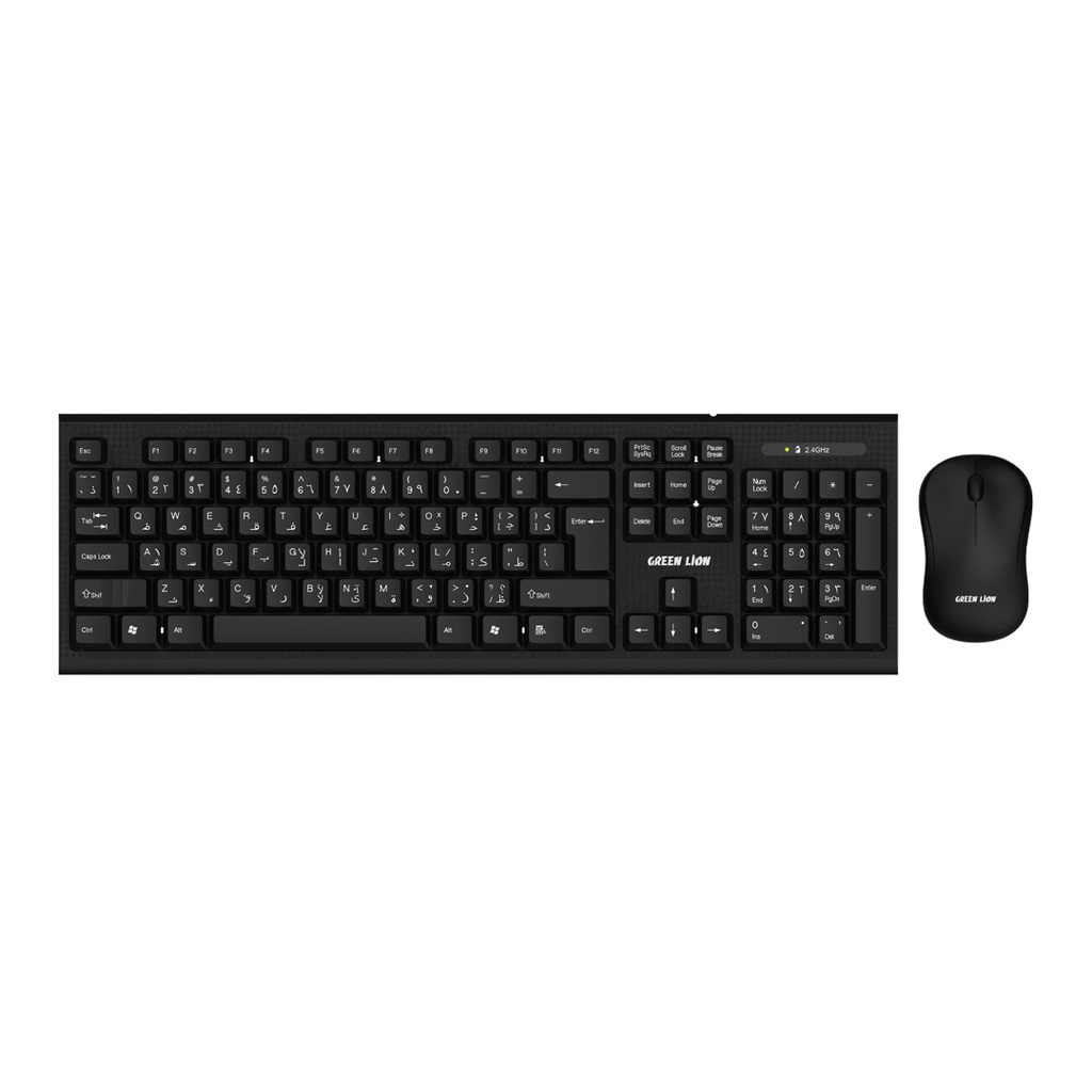 Green Lion Wireless Keyboard And Mouse - Black