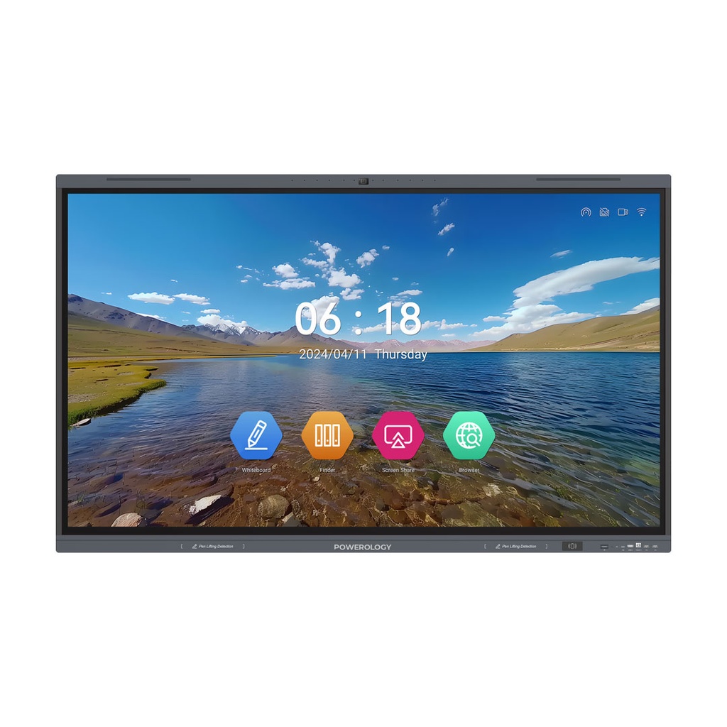 Powerology Dual Windows & Android Interactive Smartboard - 75" - Black
