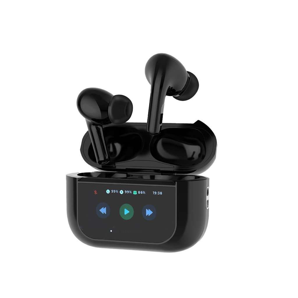 Porodo Blue Earbuds Pro2 Touch Display - ANC + ENC