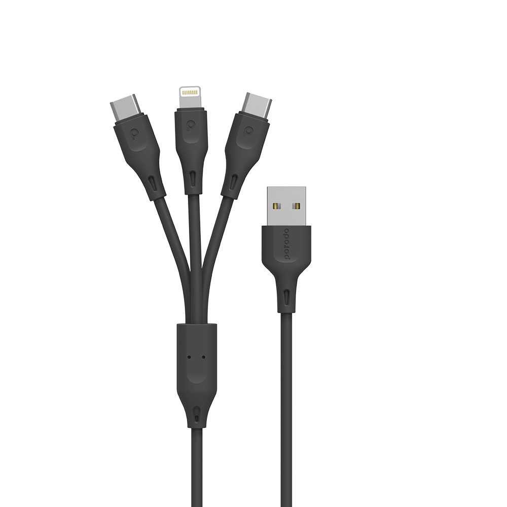 Porodo Charging Cable PVC 3 in 1 Cable