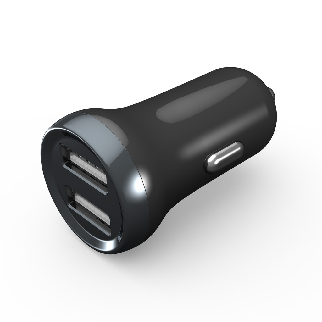 Porodo Dual Port Mini Car Charger 2.4A - Black
