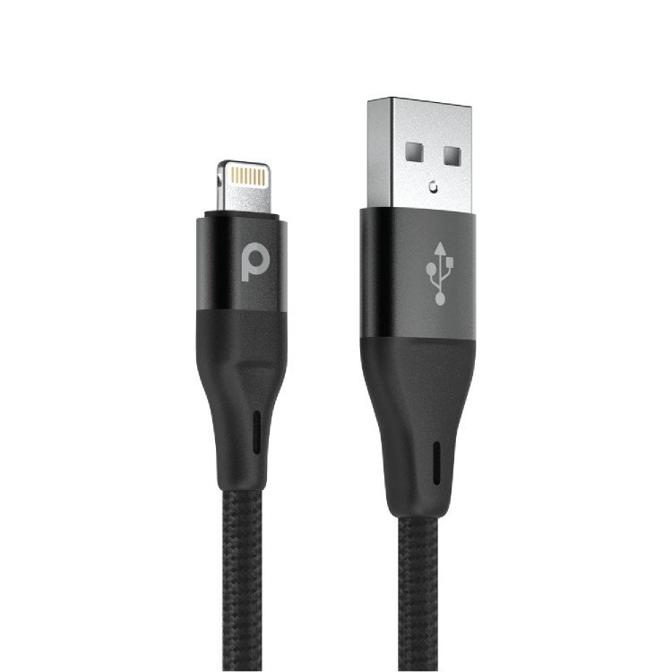 Porodo Aluminum Braided USB-A to Lightning Cable 2.2M 2.4A