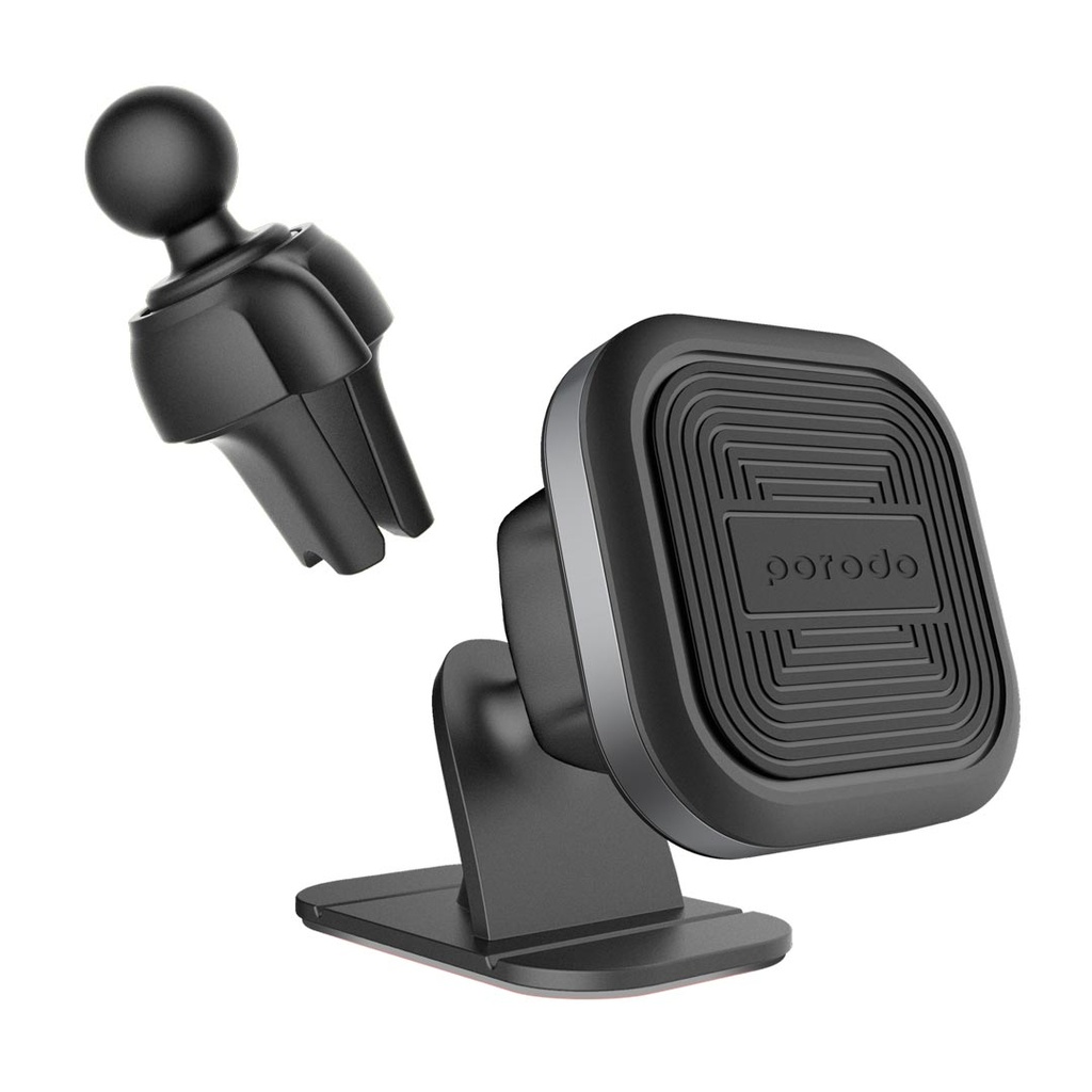Porodo Aluminum Magnetic Car Mount (Air Vent + Stick-On Holder)