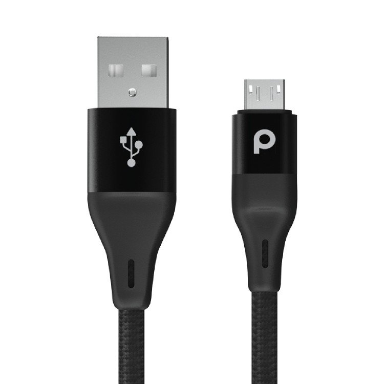 Porodo Braided Micro USB Cable 2.2M 2.4A (Aluminum)