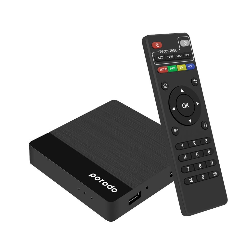Porodo Android TV Box Video Streaming - Black