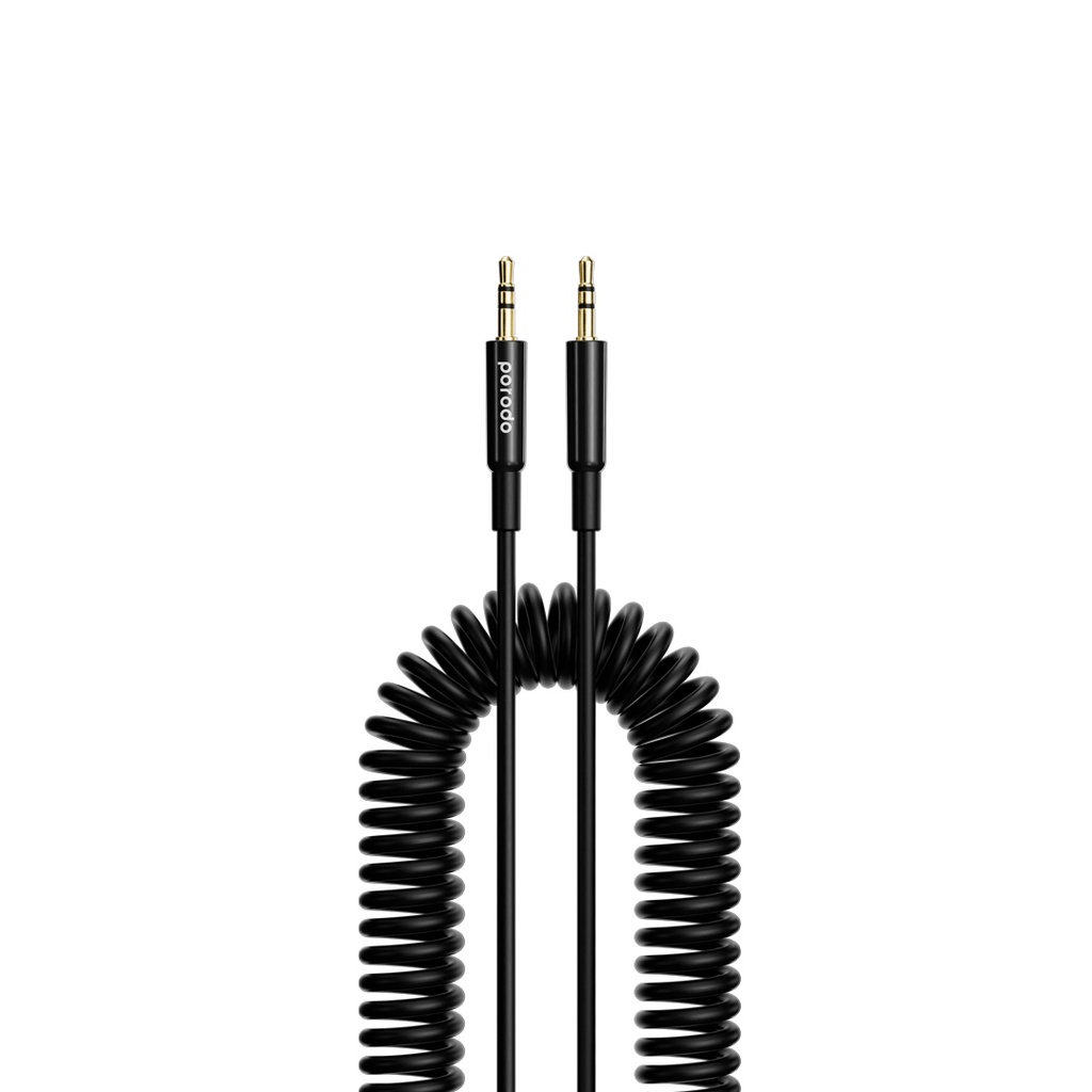 Porodo AUX 3.5 to 3.5 Coil Cable 1.2M - Black