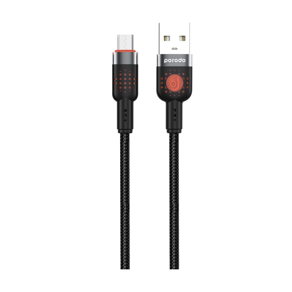Porodo Braided Cable USB-A to Micro - Black