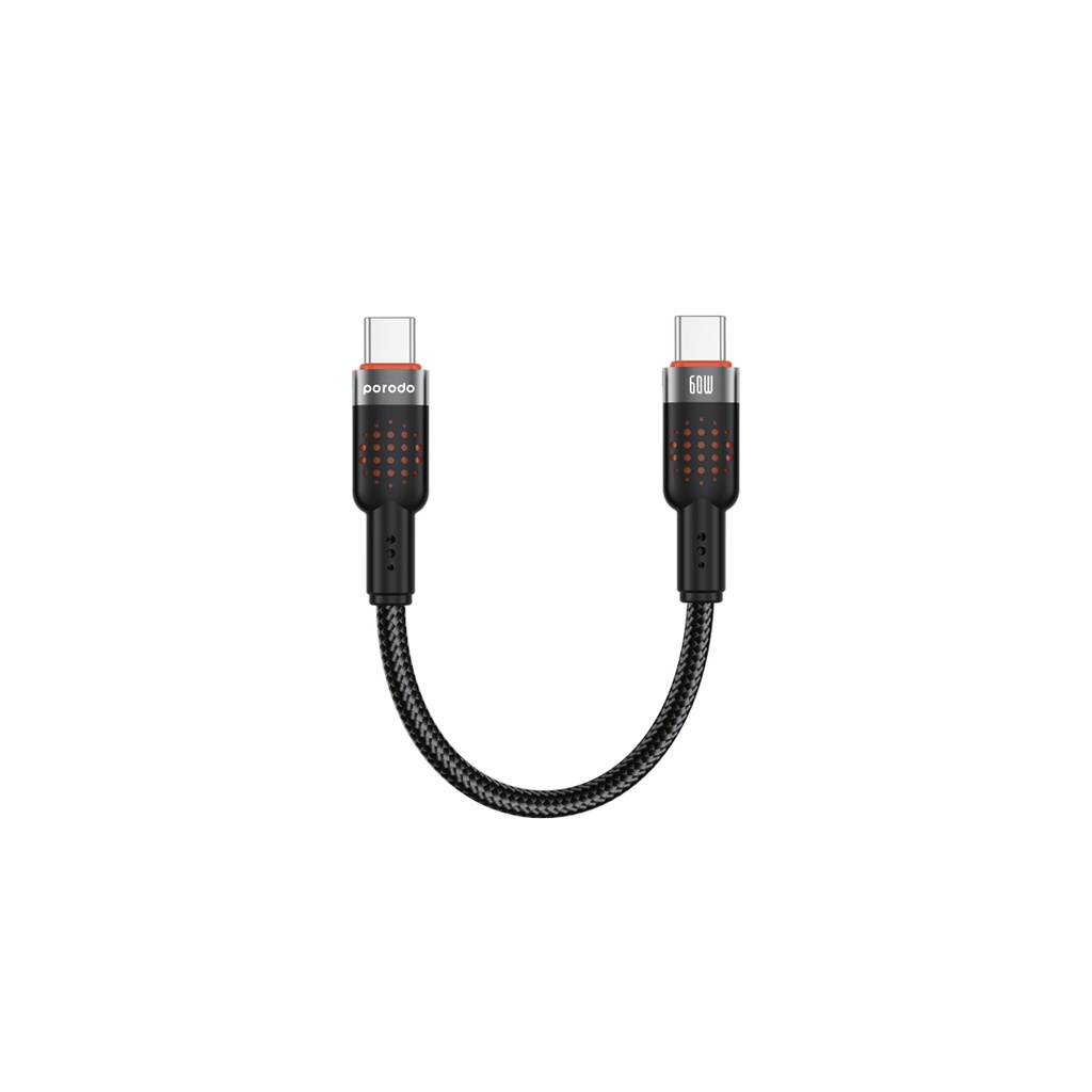 Porodo Braided Cable USB-C to USB-C - Black