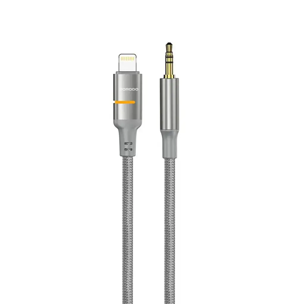 Porodo AUX to Lightning LED Light Cable - Gray