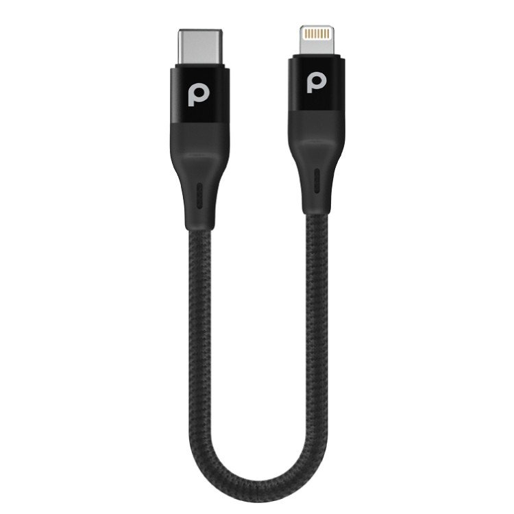 Porodo Aluminum PD Braided USB-C to Lightning Cable 0.25M 9V