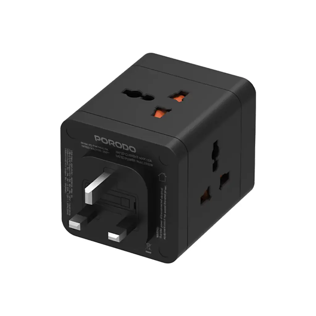 Porodo 4 AC Universal Power Block - Black
