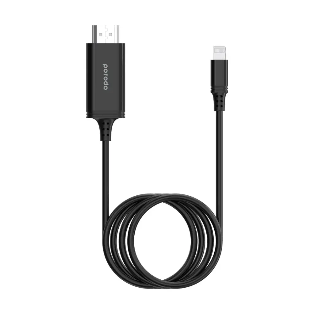 Porodo lightning to HDMI cable - FULL HD RESOLUTION (2M)