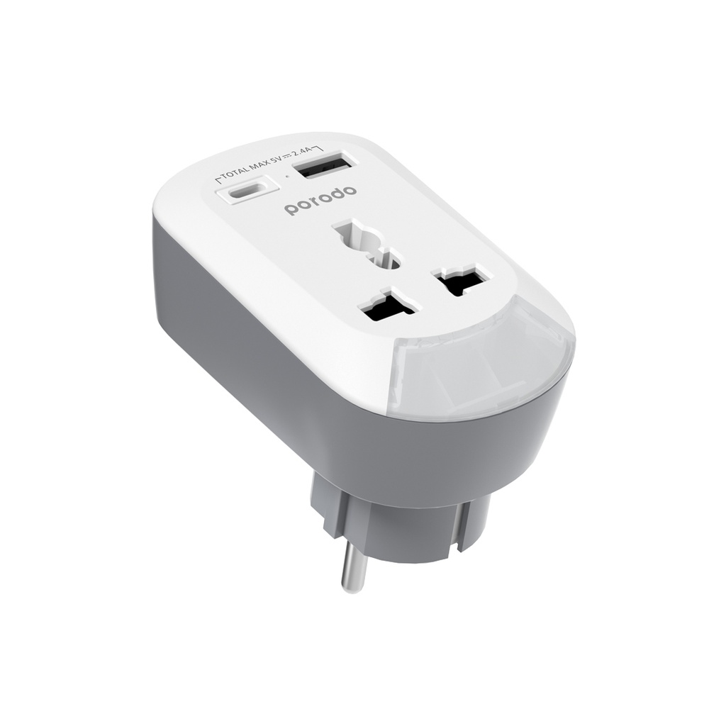 Porodo Universal AC Socket EU Plug Adapter​