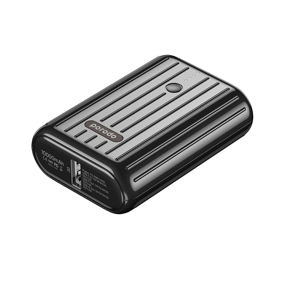 Porodo Power Bank 10000mAh QC 3.0 with PD 20W - Black