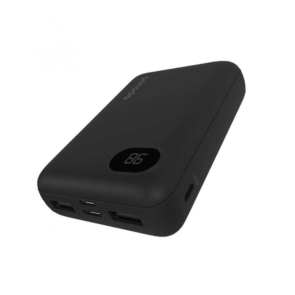 Porodo 4-Port Power Bank 10000mAh with Digital Power Display - Black