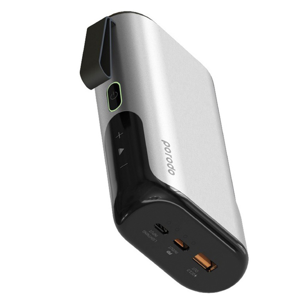 Porodo 3-in-1  10000mAh Power Bank Speaker With Built-in Phone Holder