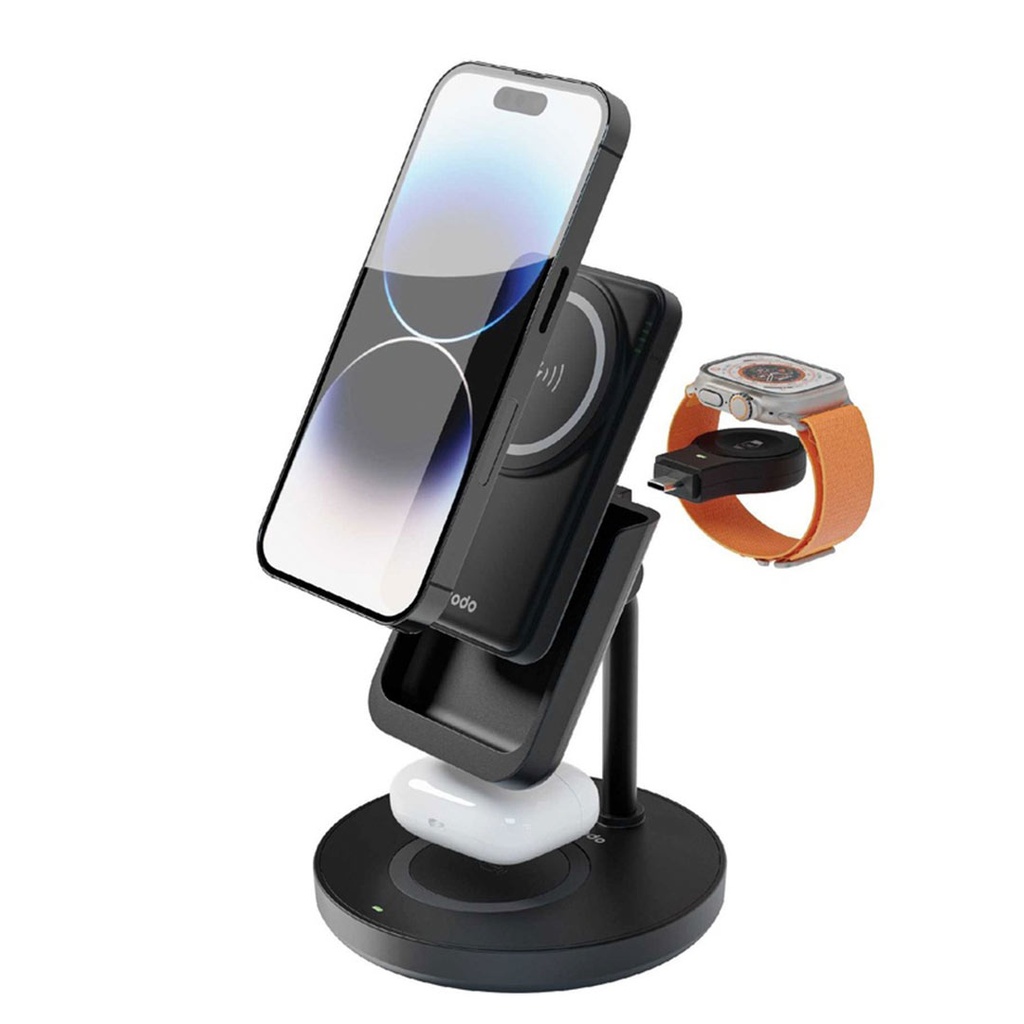 Porodo 5000mAh 4-In-1 MagSafe Power Bank Dock