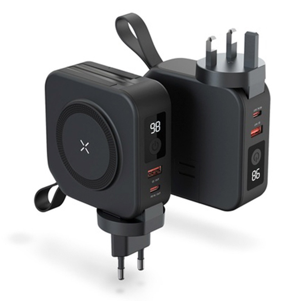 Porodo Magsafe 5in1 10000 mAh Powerbank with Charging Cables UK & EU Plug