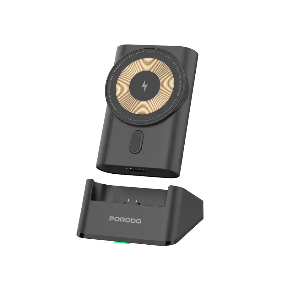 Porodo 5200mAh Integrated Type-C MagSafe Power Bank - Black