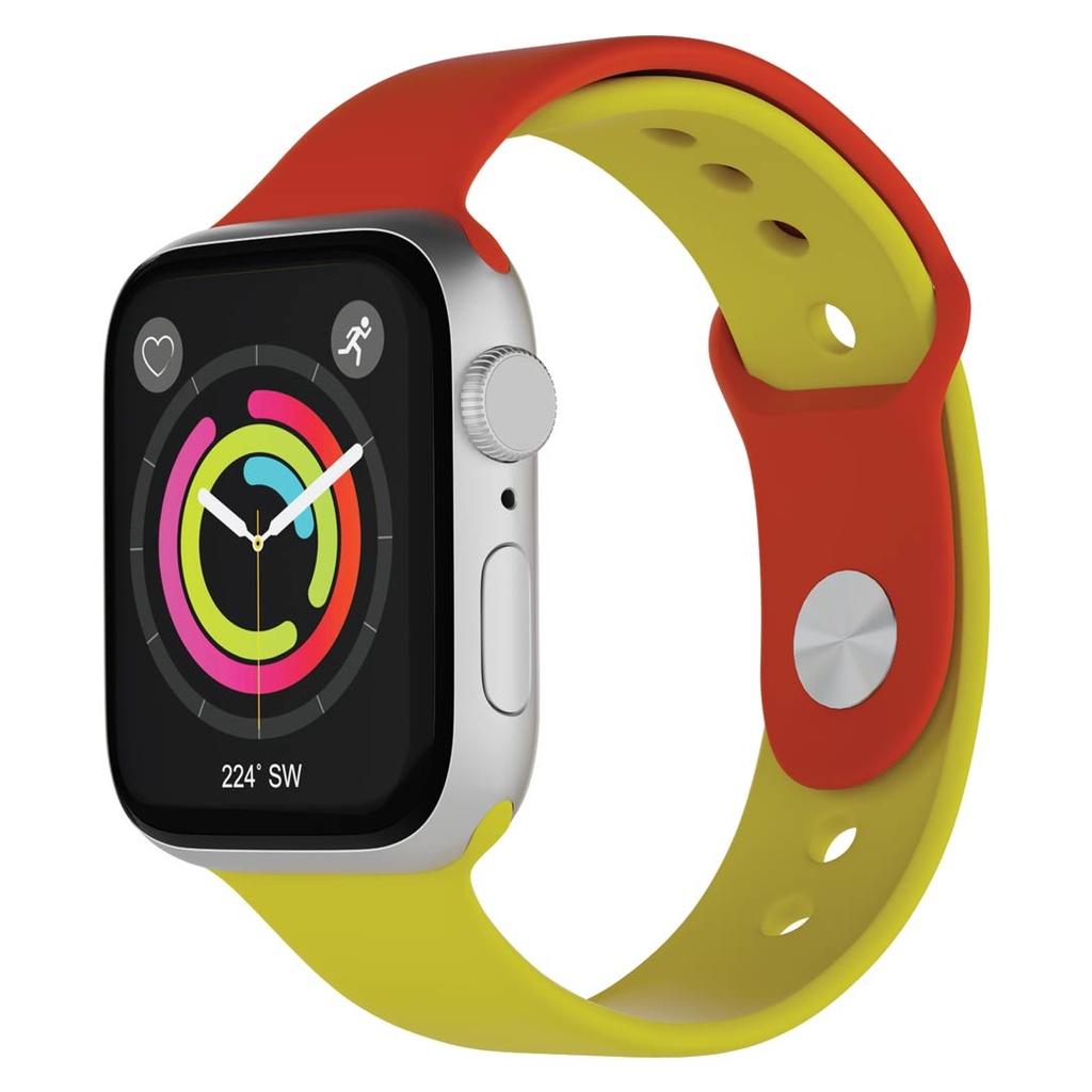 Porodo Lifestyle Silicone Spain Flag Watch Strap - Red / Yellow