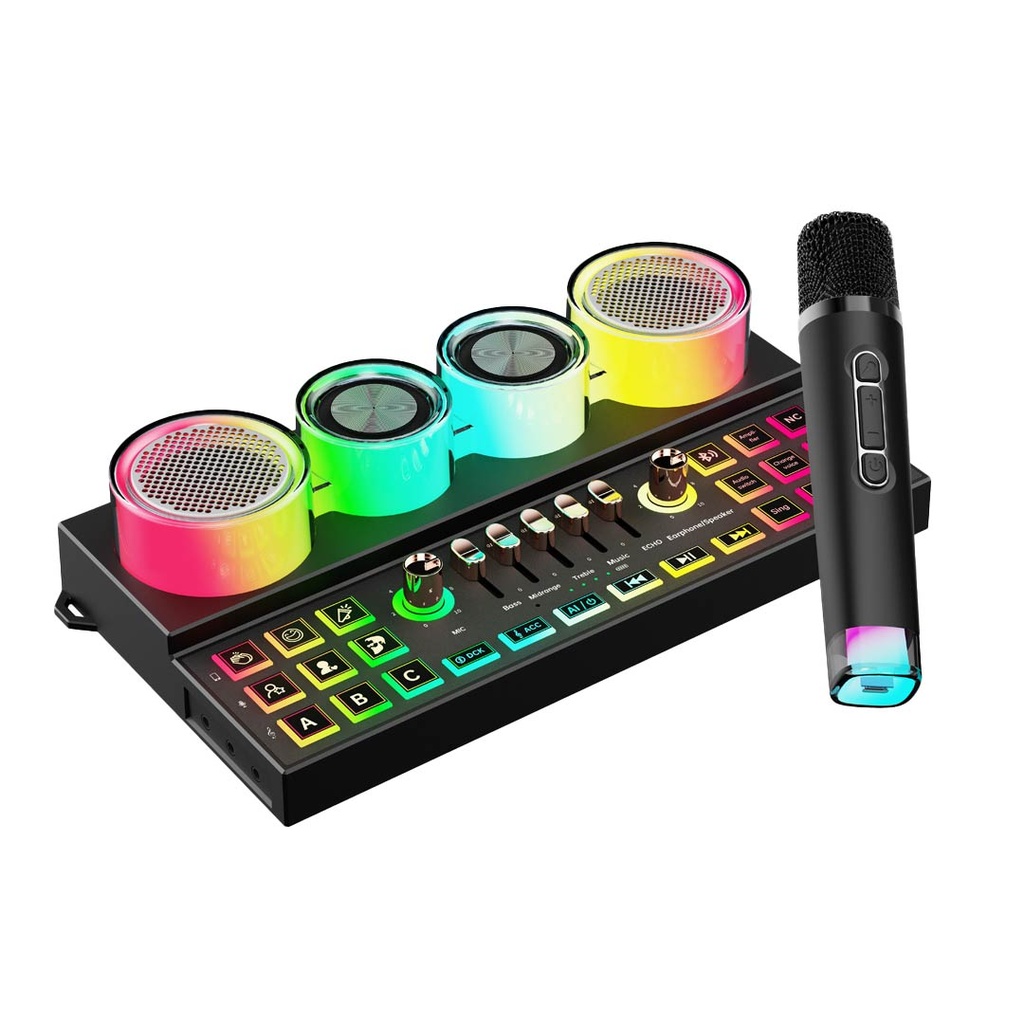 Porodo Soundtec Audiolink Multi-Platform Audio Mixer and Speaker - Black