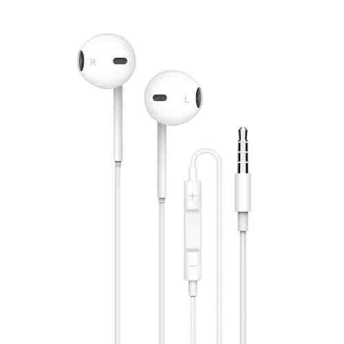 Porodo Soundtec Stereo Earphones 3.5mm with High-Clarify Mic - White
