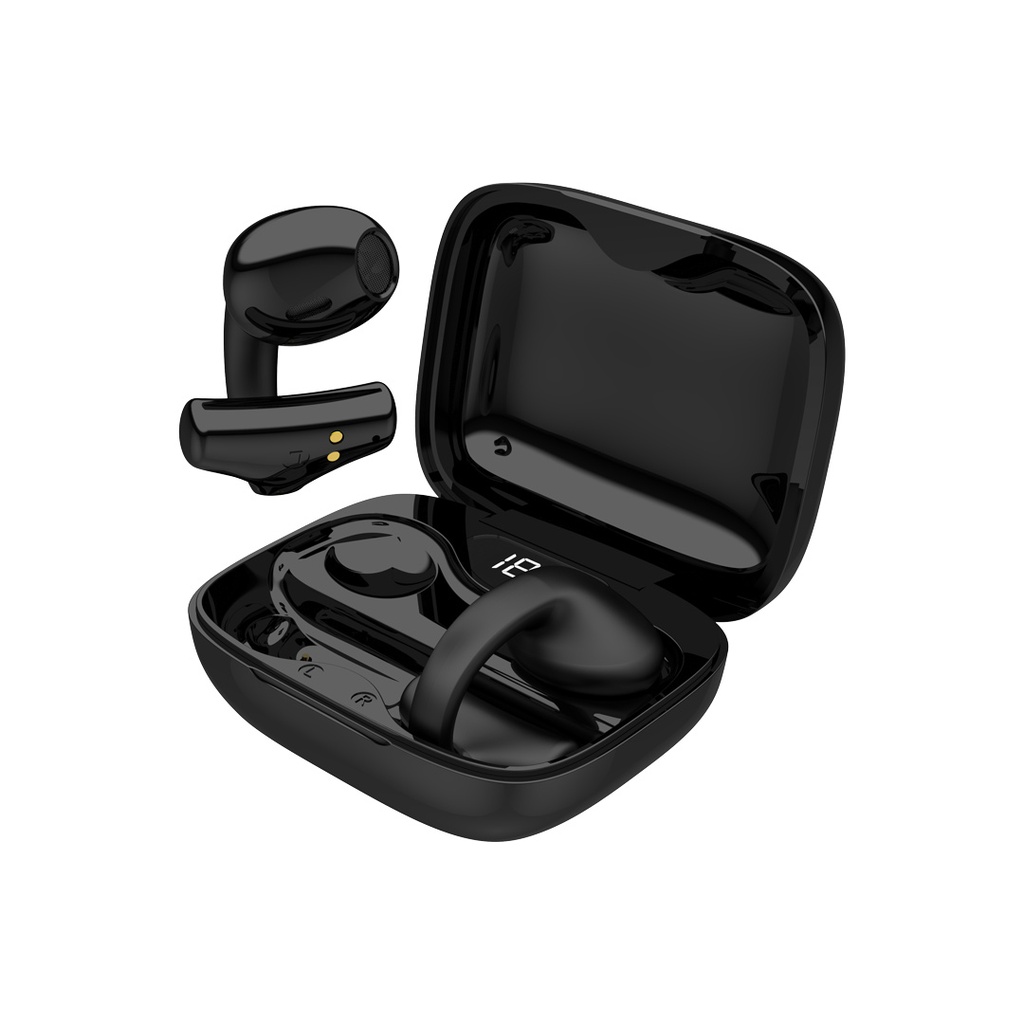 Porodo Soundtec Snap Clip-On Wireless Earbuds - Black