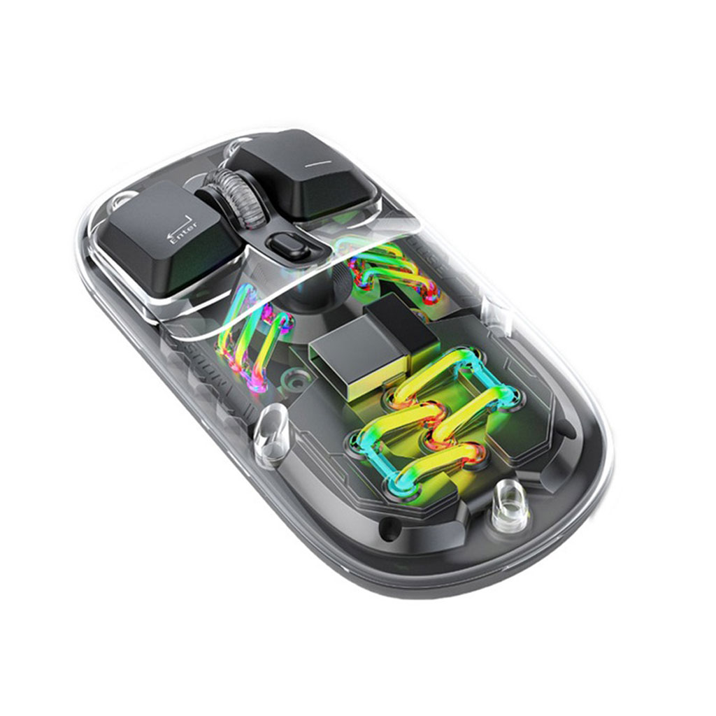 Porodo Transparent Mouse 2.4G and Bluetooth Dual Mode - Black