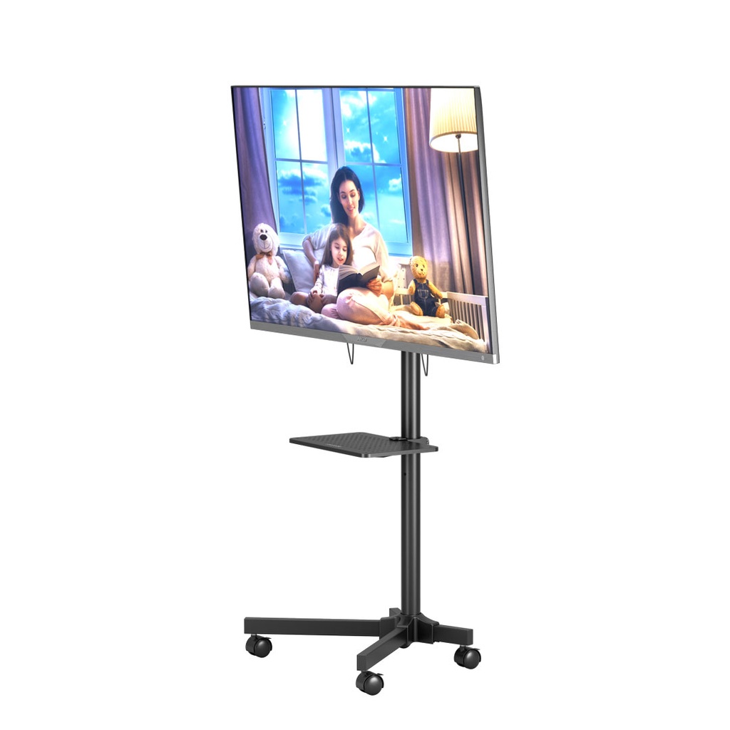 Porodo Mobile TV Stand Dynamic Swivel & Tilt Adjustable Height